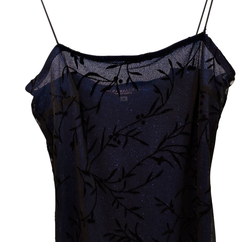 NOS Vtg 90s Rampage Sz M Blue Sheer Glitter Formal Maxi Dress Fairy Whimsygoth - Picture 2 of 8